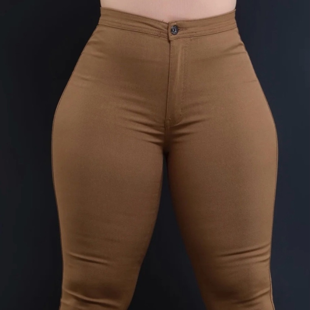 Super Swank High Waist Stretchy Jeans - Mocha